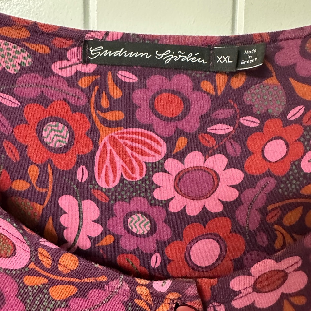 Gudrun Sjoden Purple Floral Jersey Top